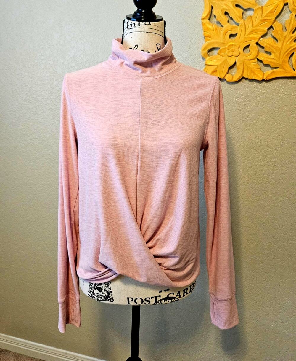 Old Navy Active, Heathered Pink, Stretch, Long Sleeve Top, Medium